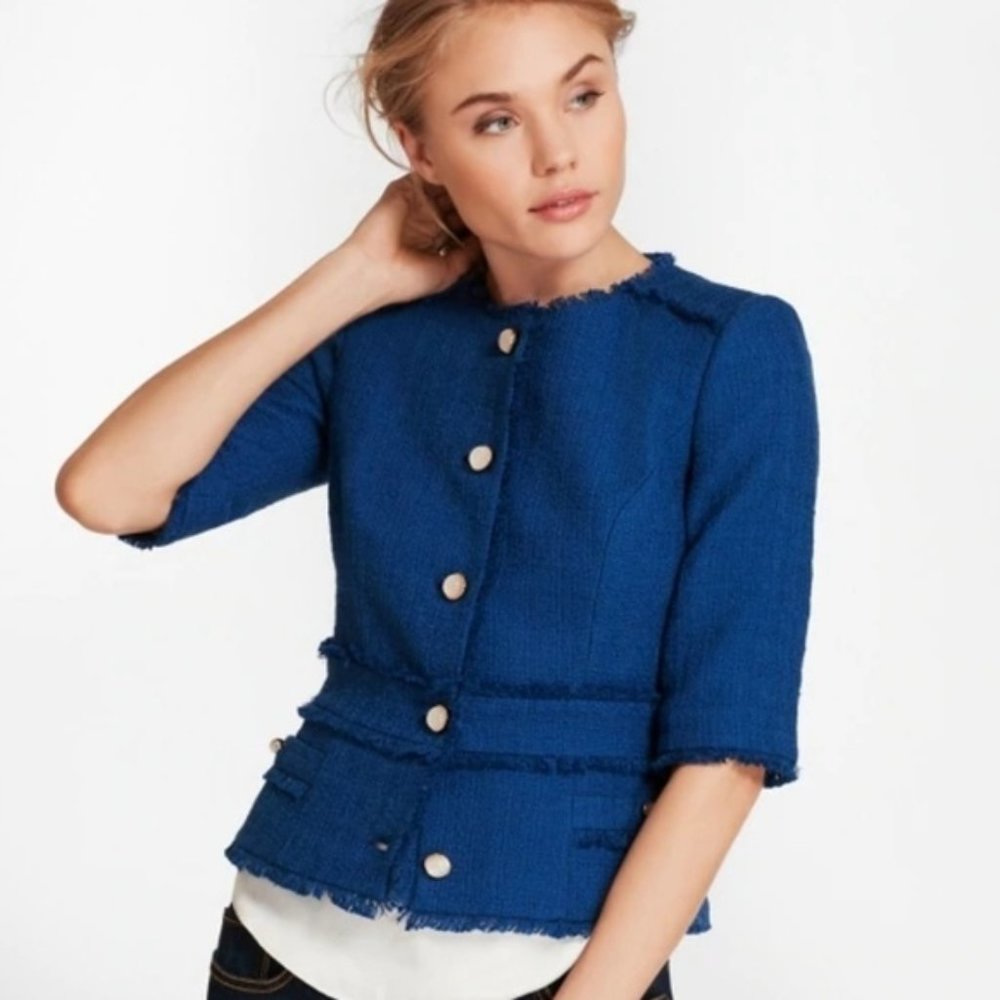 Brooks Brothers Cotton Boucle elbow sleeve jacket
